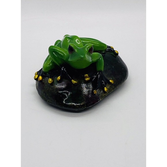 Frog on rock May rich company Figurine Approx 3"x 2.25". - Picture 14 of 15